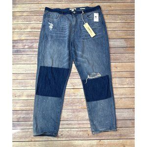 Vintage America Blues Jeans Women's Size 16/33 Vintage Taper Distressed Patche